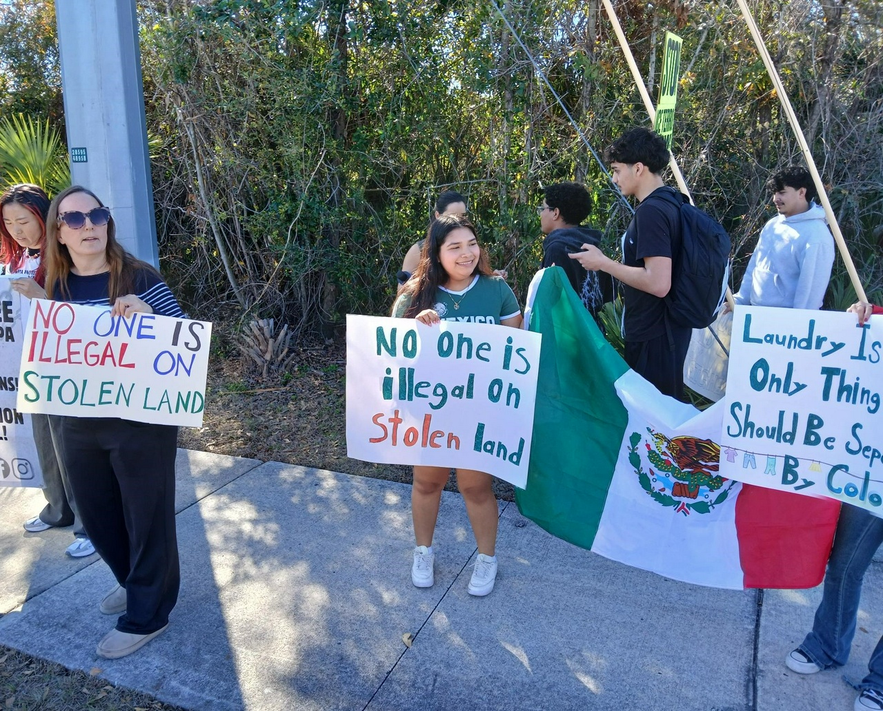 Tampa high school students walk out to oppose attacks on immigrants.