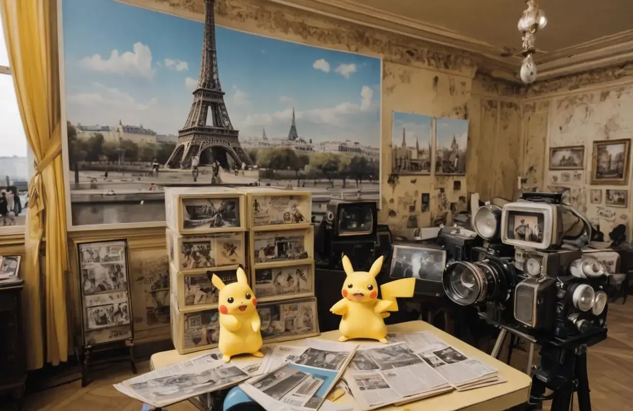 Image with seed 4131040907 generated via AI Horde through @aihorde@lemmy.dbzer0.com. Prompt: A souvenir postcard, a scene set in paris, the eiffel tower in the background, several videocameras are on the walls, the subject is a surprized pikachu in a Nazi uniform ###, lowres, cropped, cgi, pixelated, padding, border