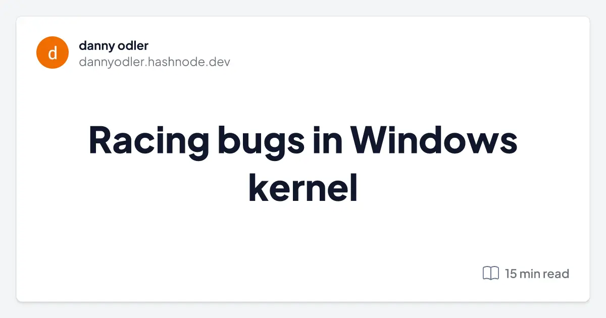 Racing bugs in Windows kernel