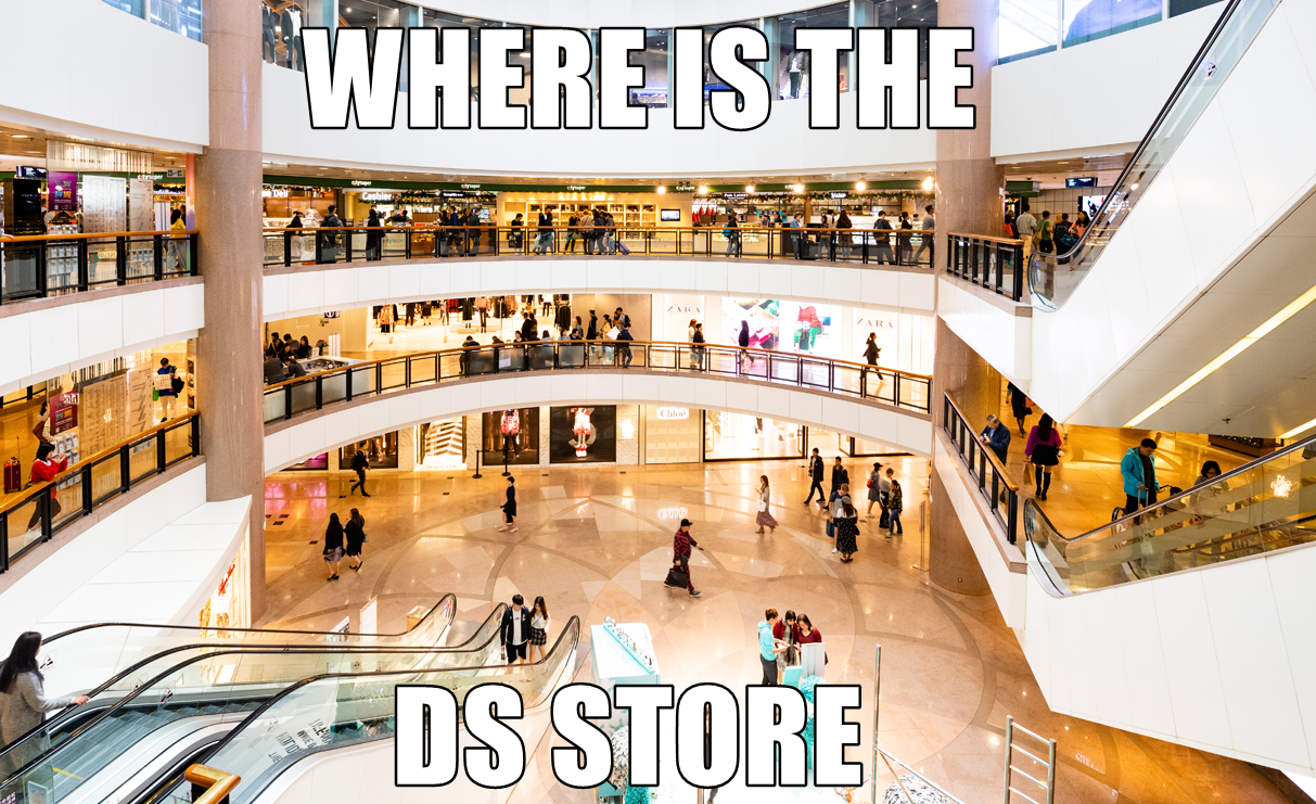 Mall photo with caption: Where is the DS Store