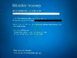 Windows update might send a user to BitLocker recovery