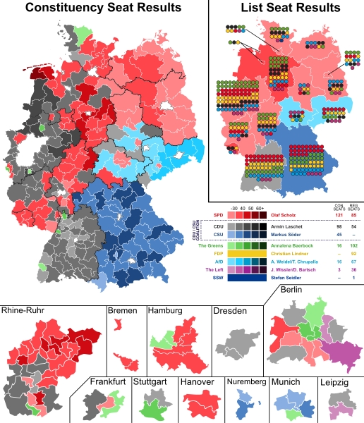 Wahlergebnisse Bundestagswahl 2021